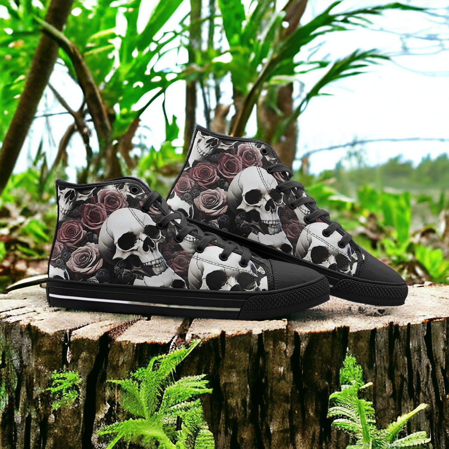 Cherry Blossom Neon Electric Vivid Bold Art - Freaky Shoes | Custom Art Sneakers
