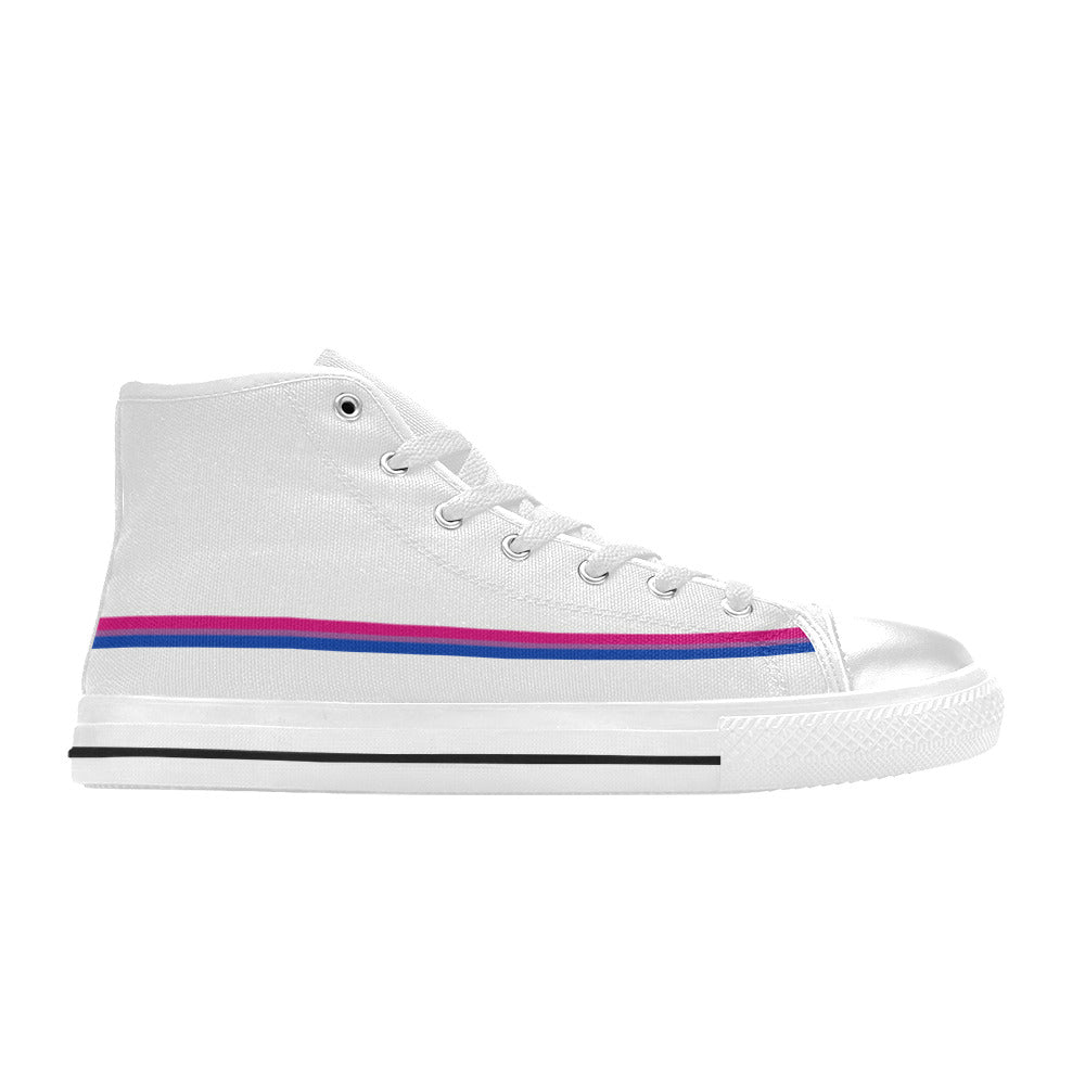 WOMEN'S Bi Flag 2 Pride LGBT High Top Canvas Custom Shoes