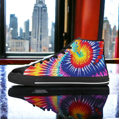 Butterfly Rainbow Navy Indigo Unique MEN Bold Art - Freaky Shoes | Custom Art Sneakers