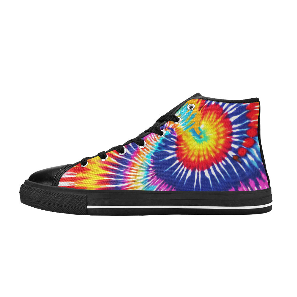 MEN'S Tie Dye Splash Men’S High Top Canvas Wallpaper Art Shoes