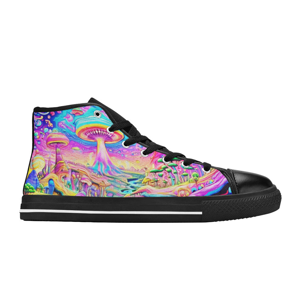 MEN'S Trippy World Art 5 High Top Canvas Vivid Sneakers