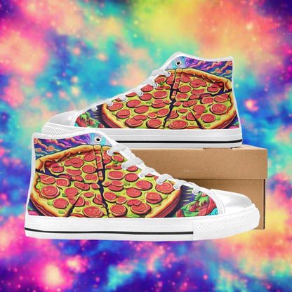 Aurora Borealis Teal Gold Custom MEN Bold Art - Freaky Shoes | Custom Art Sneakers