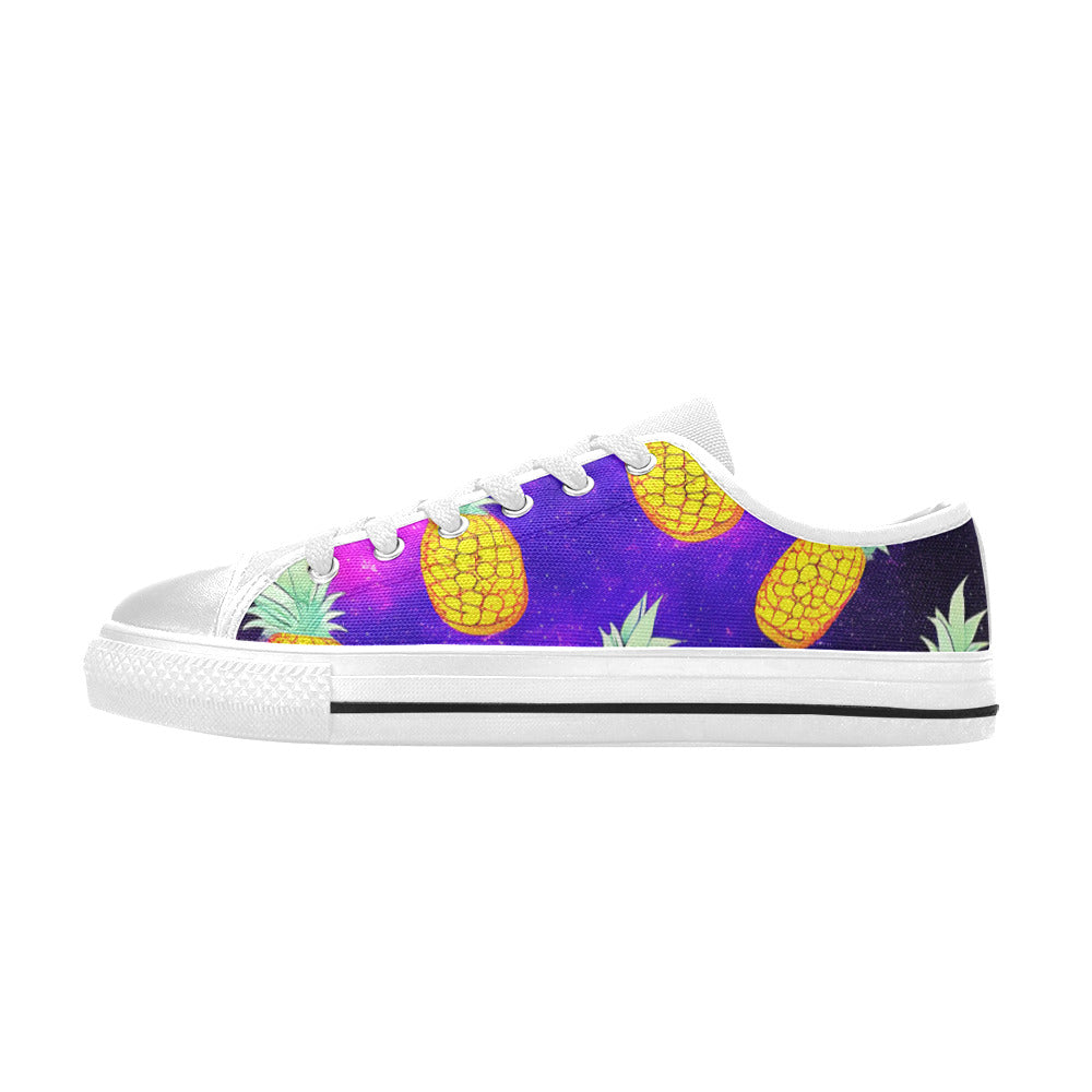 WOMEN'S Galaxy Pineapples 2 Canvas Vivid Custom Sneakers