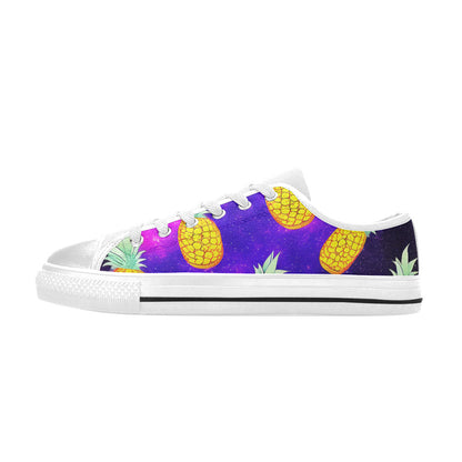 WOMEN'S Galaxy Pineapples 2 Canvas Vivid Custom Sneakers