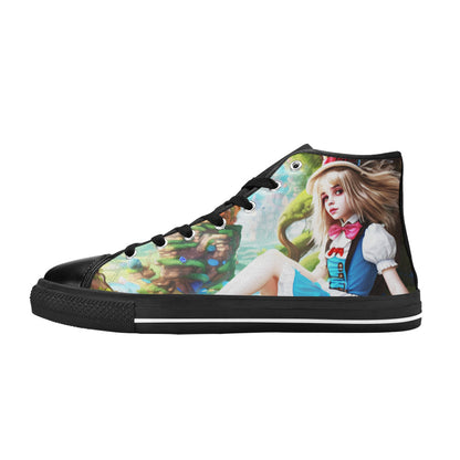 WOMEN'S Acid Creepy Wonderland Psychedelic High Top Canvas Y2K Sneakers