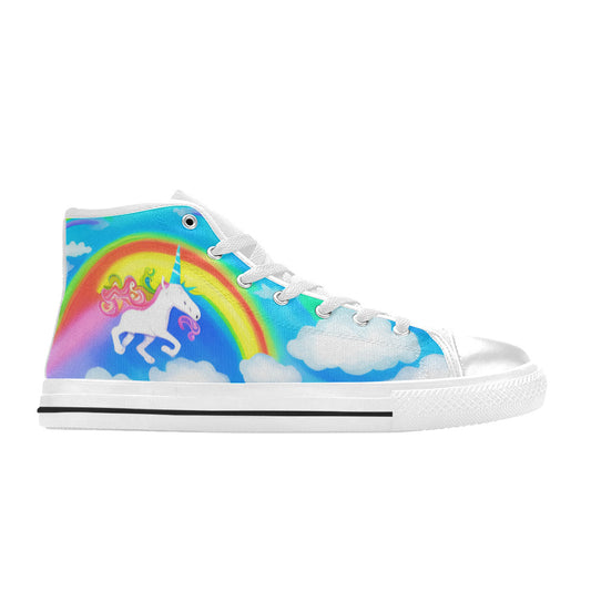 WOMEN'S Abstract Unicorn Art High Top Canvas Vivid Custom Sneakers