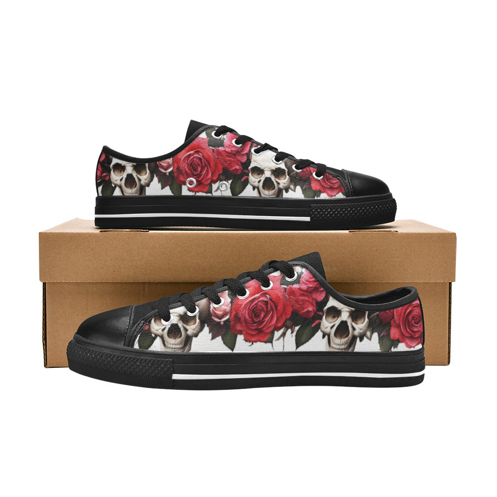 WOMEN'S Skulls Roses Deluxe 13 Canvas Cottagecore Shoes