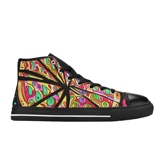 MEN'S Pizza Fantasy Art Men’S High Top Canvas Vivid Custom Sneakers