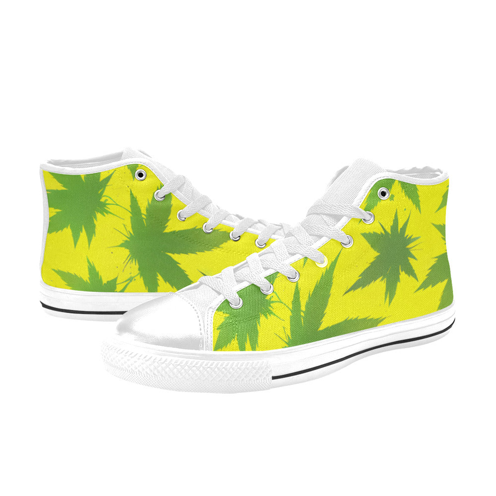 MEN'S Cc Weed Art Men’S High Top Canvas Grunge Sneakers
