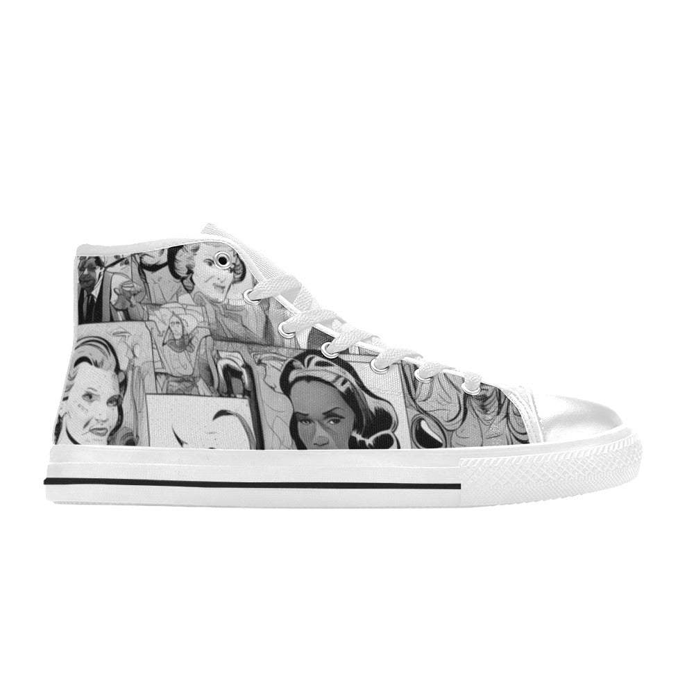 WOMEN'S Cc Pop Art 2 High Top Canvas Wallpaper Art Shoes