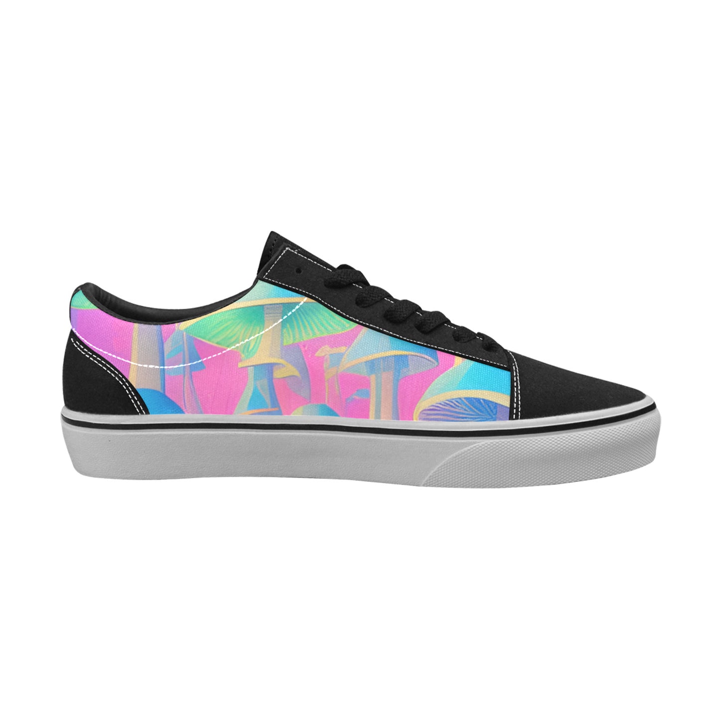 WOMEN'S Magic Mushrooms Psychedelic Vibe Low Top Skateboarding Dark Academia Shoes