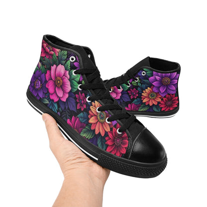 MEN'S Trippy Floral Chaos High Top Canvas Surreal Shoes