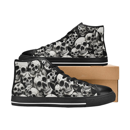 WOMEN'S Skulls Mania High Top Canvas Neon Fantasy Custom Shoes