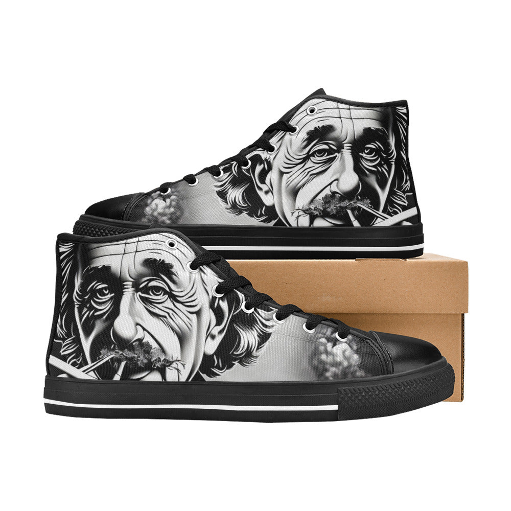 WOMEN'S 420 Einstein Art High Top Canvas Aesthetic Custom Sneakers