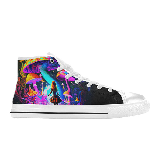 WOMEN'S Fantasy Art High Top Canvas Neon Fantasy Custom Sneakers