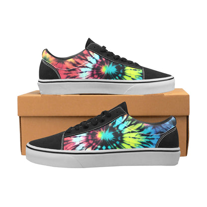 WOMEN'S Psychedelic Art Tie Dye Low Top Skateboarding Y2K Custom Shoes