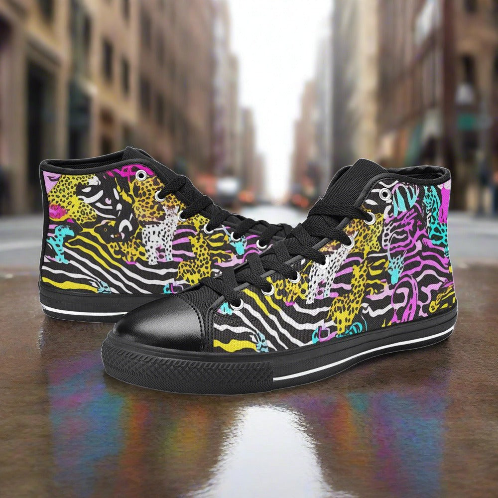 Peacock Amber Gold Wearable WOMEN Bold Art - Freaky Shoes | Custom Art Sneakers