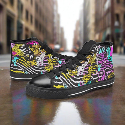 Jellyfish Silver Blue Vivid WOMEN Bold Art - Freaky Shoes | Custom Art Sneakers