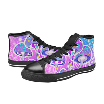 WOMEN'S Magic Mushrooms Art High Top Canvas Aesthetic Custom Shoes