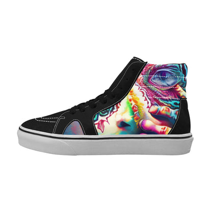 MEN'S Psychedelic Art Tie Dye High Top Skateboarding Cottagecore Shoes