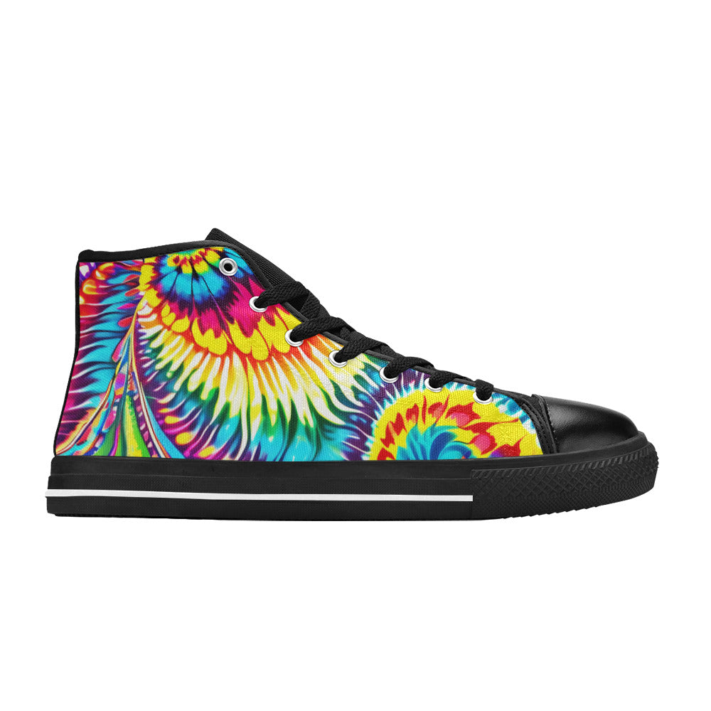 MEN'S Tie Dye Twist Men’S High Top Canvas Neon Fantasy Custom Shoes