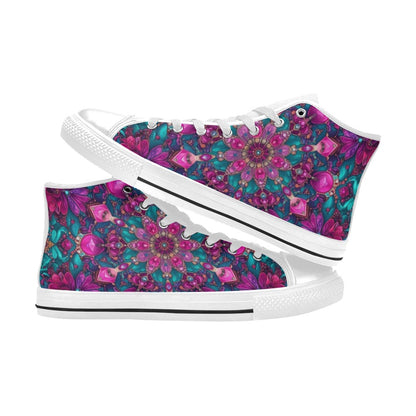 MEN'S Feminine Jeweled Skull High Top Canvas Dreamcore Custom Shoes