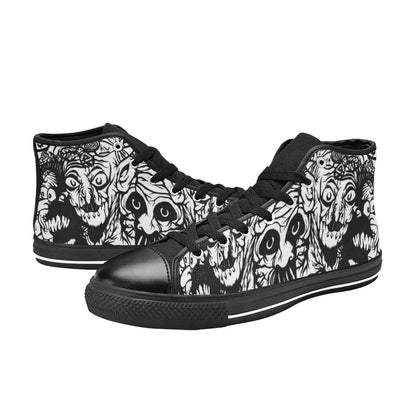 MEN'S Darkness Black Ink Art High Top Canvas Dreamcore Sneakers