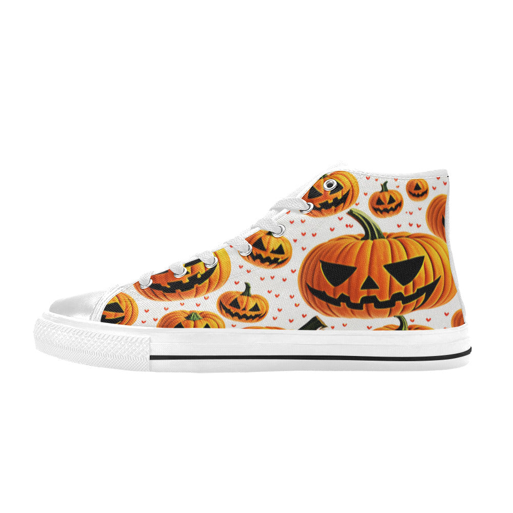 WOMEN'S Halloween Art 3 High Top Canvas Neon Fantasy Custom Sneakers