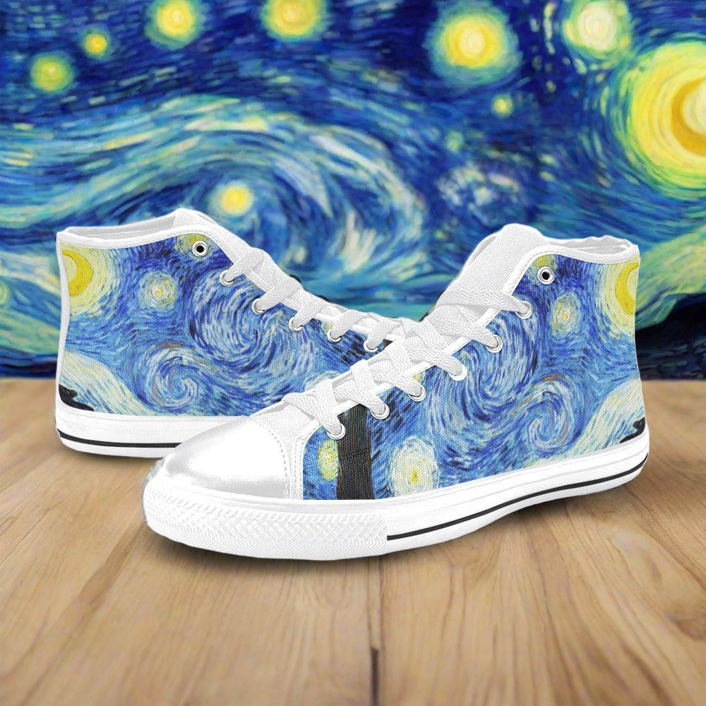 Mermaid Red Gold Wearable MEN Bold Art - Freaky Shoes | Custom Art Sneakers