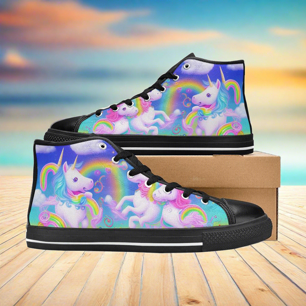 Cherry Blossom Purple Teal Wearable WOMEN Bold Art - Freaky Shoes | Custom Art Sneakers