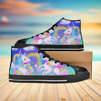 Cherry Blossom Purple Teal Wearable WOMEN Bold Art - Freaky Shoes | Custom Art Sneakers