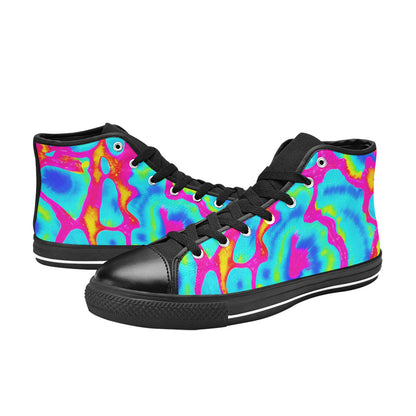WOMEN'S Tie Dye Splash Retro High Top Canvas Aesthetic Custom Shoes