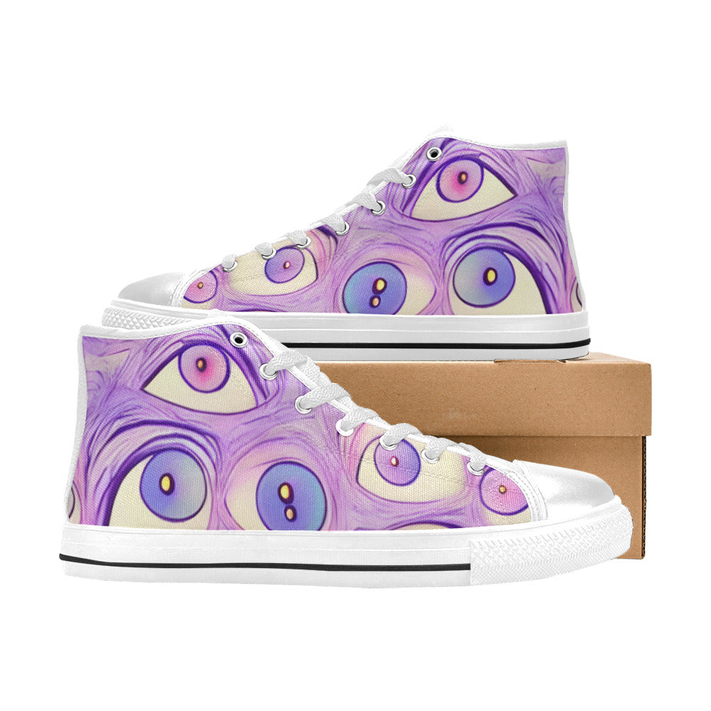 WOMEN'S Cc Wall Eyes Trippy High Top Canvas Aesthetic Sneakers