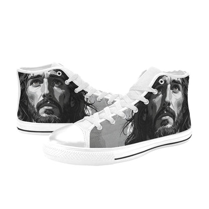 MEN'S Jesus_Ht_04 Men’S High Top Canvas Wallpaper Art Custom Shoes