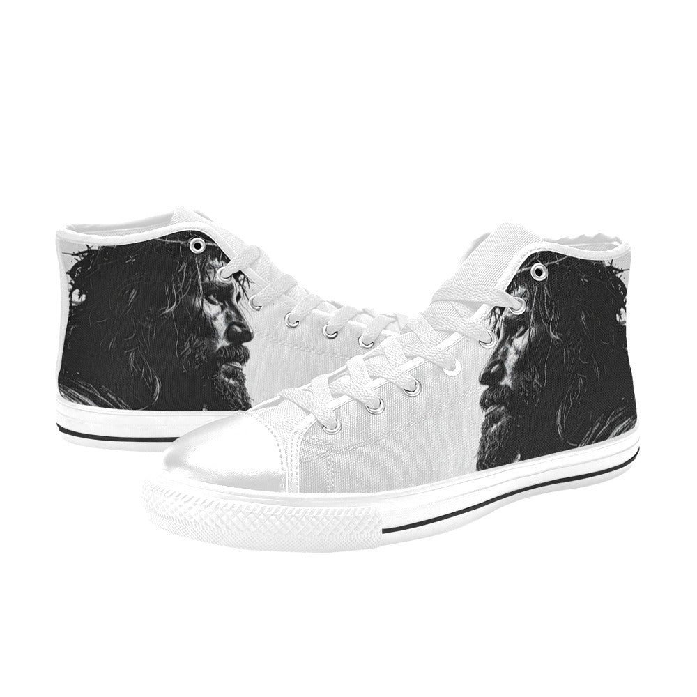 WOMEN'S Jesus_Ht_13 High Top Canvas Dark Academia Custom Shoes
