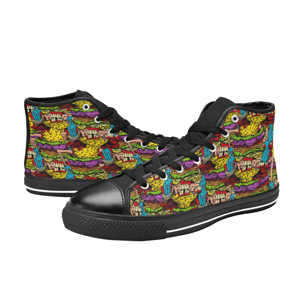 MEN'S Cheeseburger Monster Men’S High Top Canvas Aesthetic Custom Sneakers