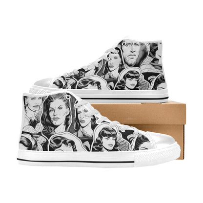 WOMEN'S Cc Retro Faces 2 High Top Canvas Aesthetic Custom Sneakers