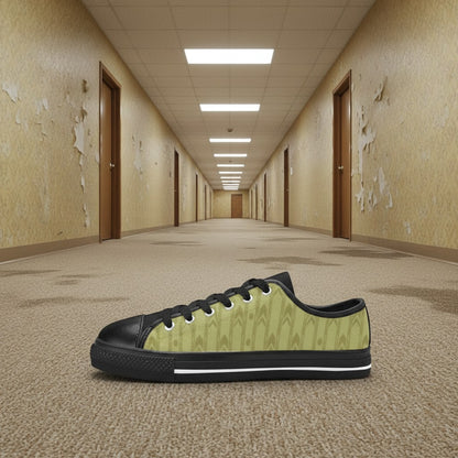 Custom Men's Abandoned Hallway Backrooms Wallpaper Art high-top canvas shoes with bold all-over art — Freaky Shoes