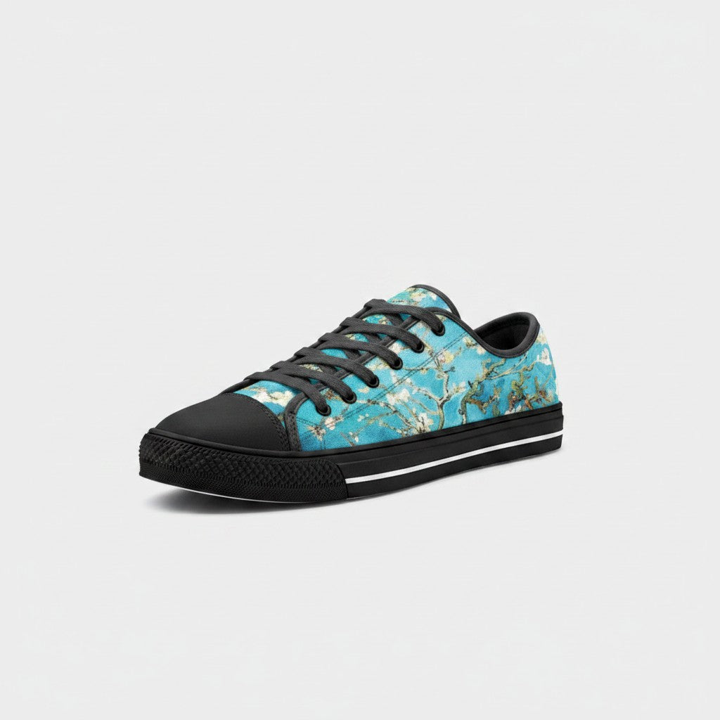 "Almond Blossoms" by Vincent Van Gogh Custom Low-Top Canvas Shoes | Freaky Shoes® - Freaky Shoes®