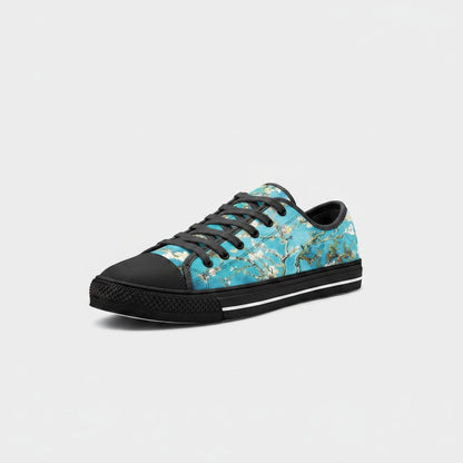 "Almond Blossoms" by Vincent Van Gogh Custom Low-Top Canvas Shoes | Freaky Shoes® - Freaky Shoes®