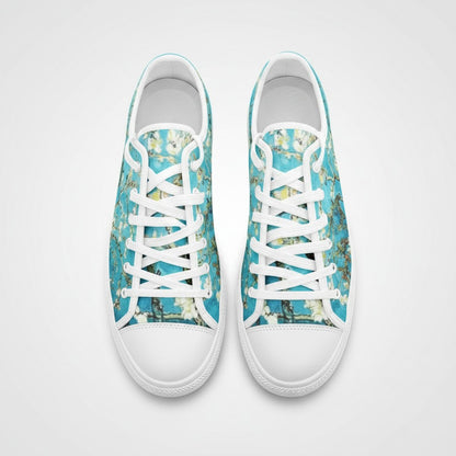 "Almond Blossoms" by Vincent Van Gogh Custom Low-Top Canvas Shoes | Freaky Shoes® - Freaky Shoes®