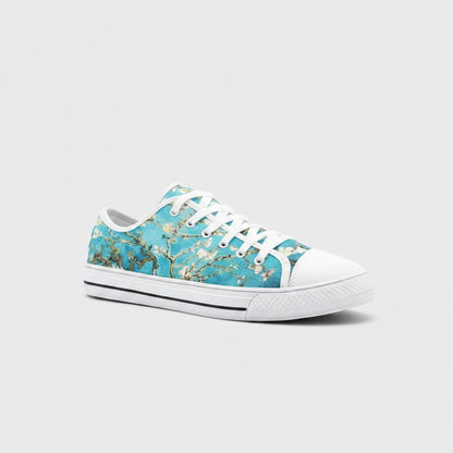 "Almond Blossoms" by Vincent Van Gogh Custom Low-Top Canvas Shoes | Freaky Shoes® - Freaky Shoes®