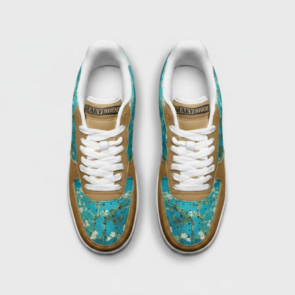 "Almond Blossoms" by Vincent Van Gogh Custom High-Top Canvas Shoes | Freaky Shoes® - Freaky Shoes®