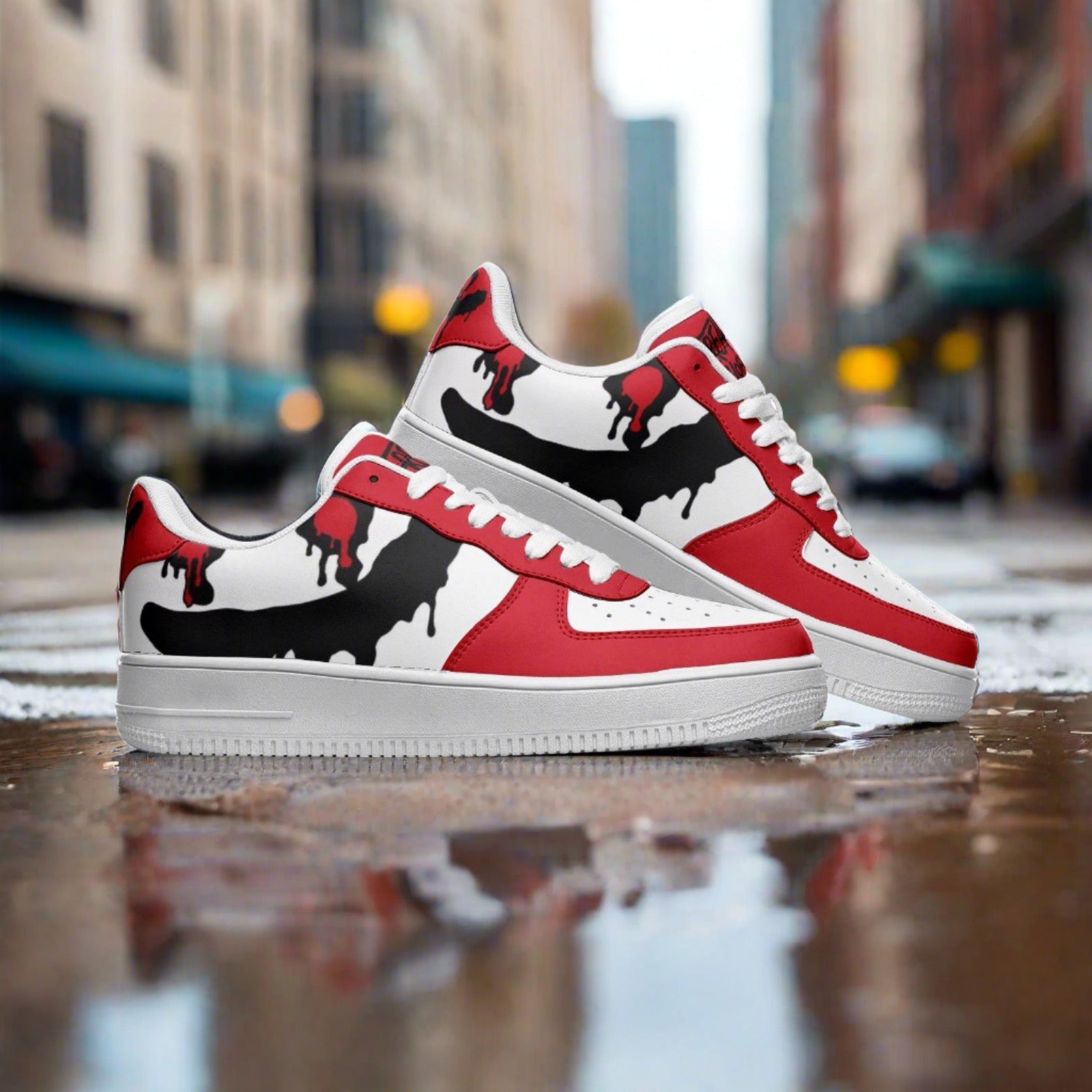 Viking Orange Black Custom Bold Art - Freaky Shoes | Custom Art Sneakers