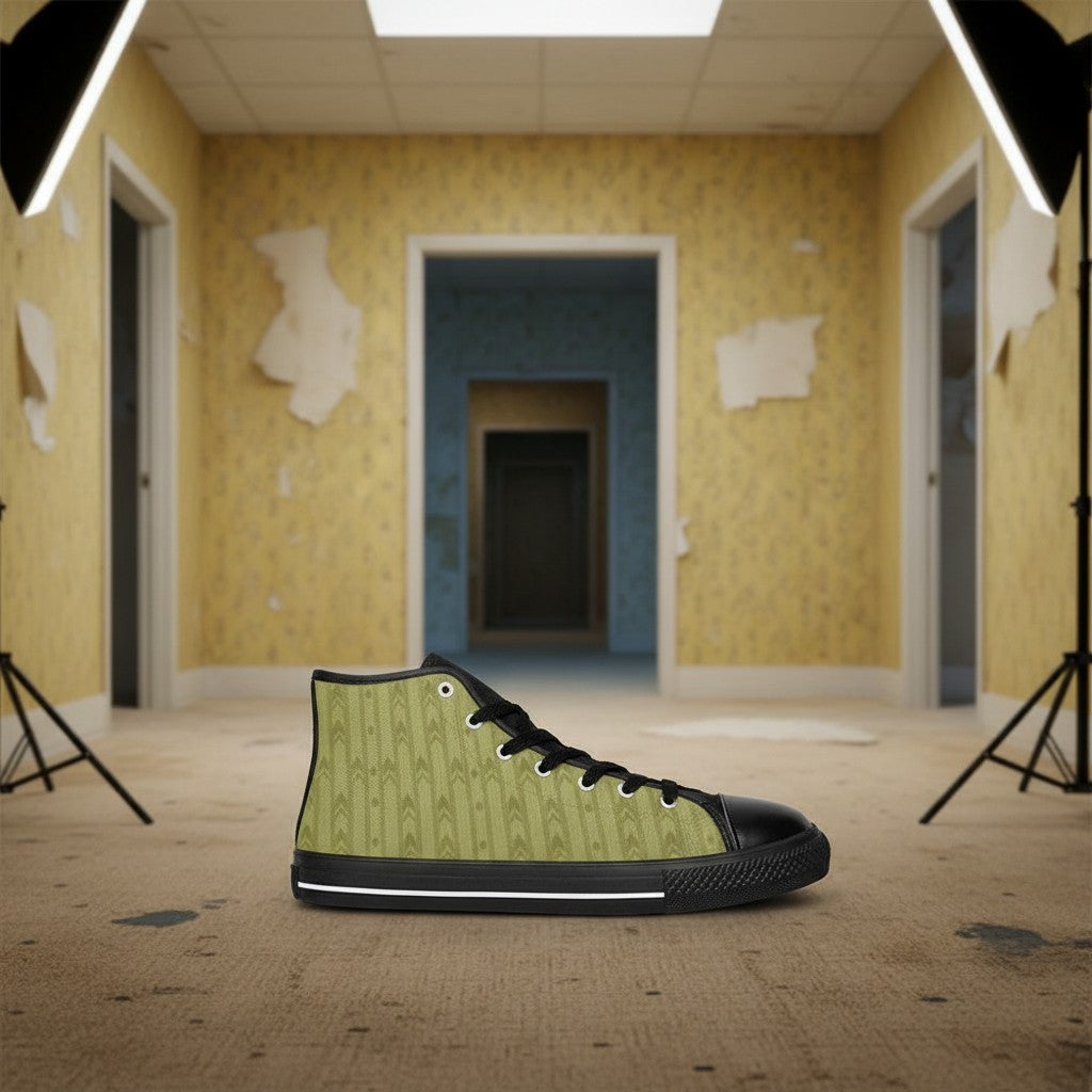 Women's Backrooms The Hub Alt Fashion Horror -4 Sides high-top canvas shoes, custom full-wrap printed design — Freaky Shoes