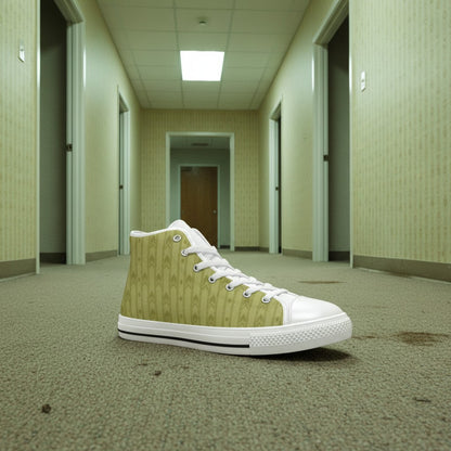 Women's Backrooms The Hub Alt Fashion Horror -4 Sides custom high-top canvas shoes — wearable art by Freaky Shoes