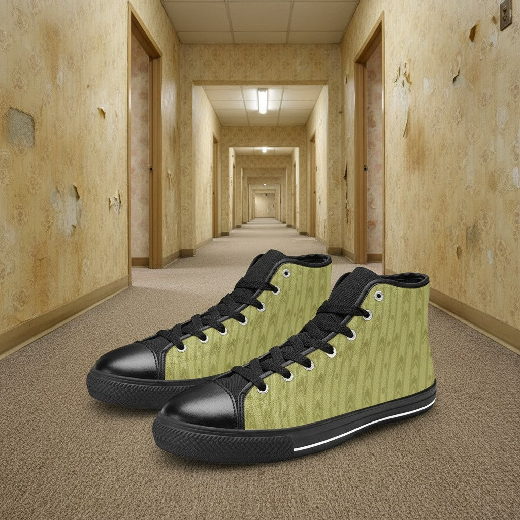 Women's Backrooms The Hub Alt Fashion Horror -4 Sides high-top canvas shoes, custom full-wrap printed design — Freaky Shoes