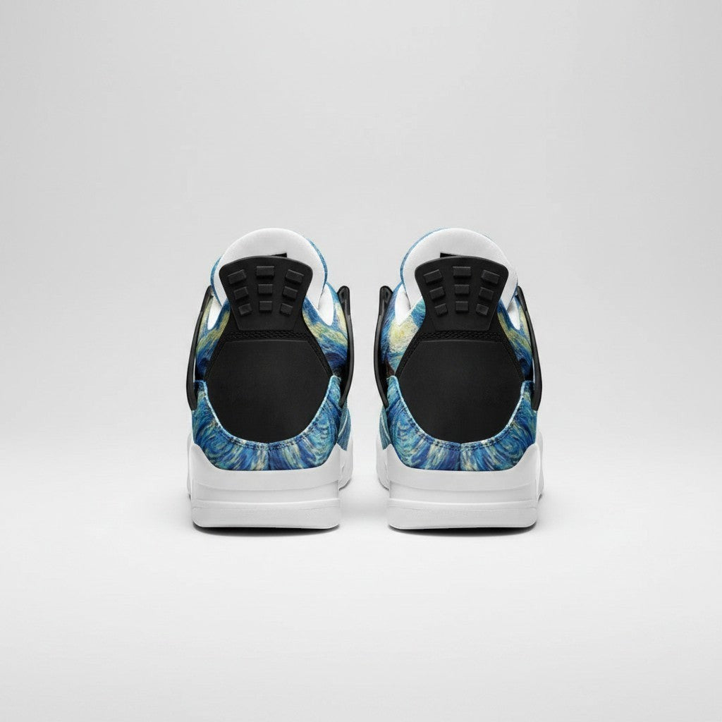 "Starry Night" by Vincent Van Gogh Custom High-Top Canvas Shoes | Freaky Shoes® - Freaky Shoes®