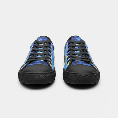 "Starry Night" by Vincent Van Gogh Custom Low-Top Canvas Shoes | Freaky Shoes® - Freaky Shoes®