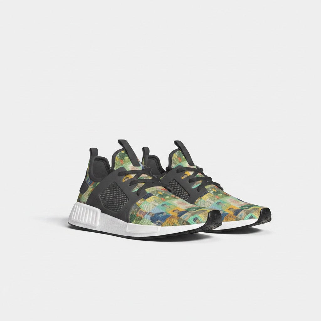 Freaky Shoes® high-top canvas sneakers featuring Vincent van Gogh's The Roulin Family art print and white EVA soles.